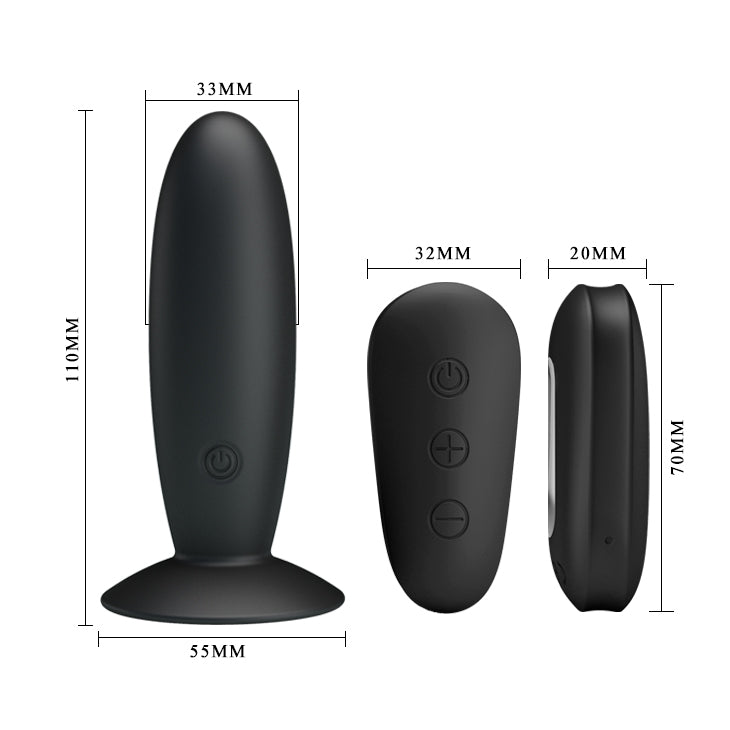 MR PLAY Remote Control Vibrating Anal Plug - Black USB Rechargeable Vibrating Butt Plug with Wireless Remote
