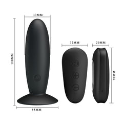 MR PLAY Remote Control Vibrating Anal Plug - Black USB Rechargeable Vibrating Butt Plug with Wireless Remote
