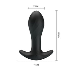 Party Up KEITH Vibrating Plug - Black 10.5 cm USB Rechargeable Vibrating Butt Plug