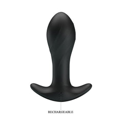 Party Up KEITH Vibrating Plug - Black 10.5 cm USB Rechargeable Vibrating Butt Plug