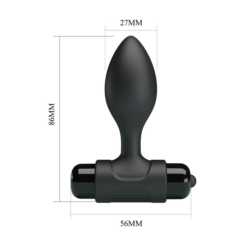 Party Up KEN Vibrating Butt Plug - Black 8.6 cm Vibrating Butt Plug