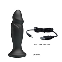MR PLAY Powerful Vibrating Anal Plug - Black 12.4 cm USB Rechargeable Vibrating Anal Plug with Remote