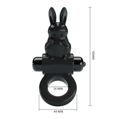 Party Up LEO Vibrating Cock Ring - Black Vibrating Cock Ring