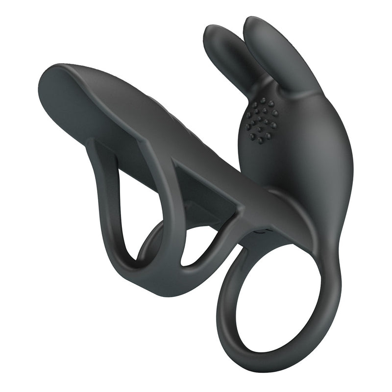 Party Up MARK Vibrating Penis Sleeve - Black USB Rechargeable Vibrating Cock Sleeve