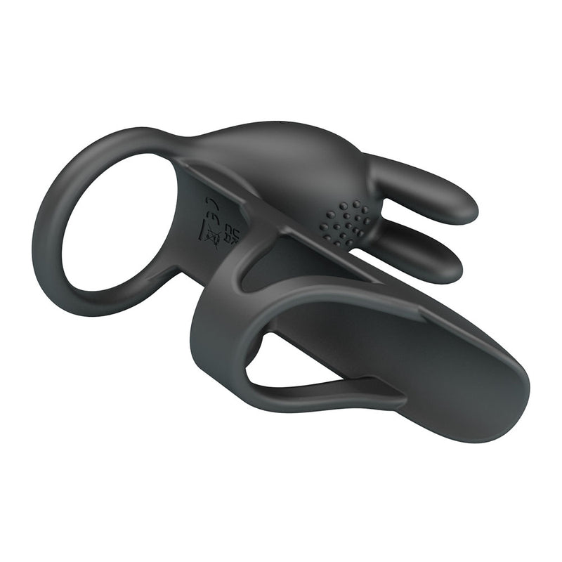 Party Up MARK Vibrating Penis Sleeve - Black USB Rechargeable Vibrating Cock Sleeve