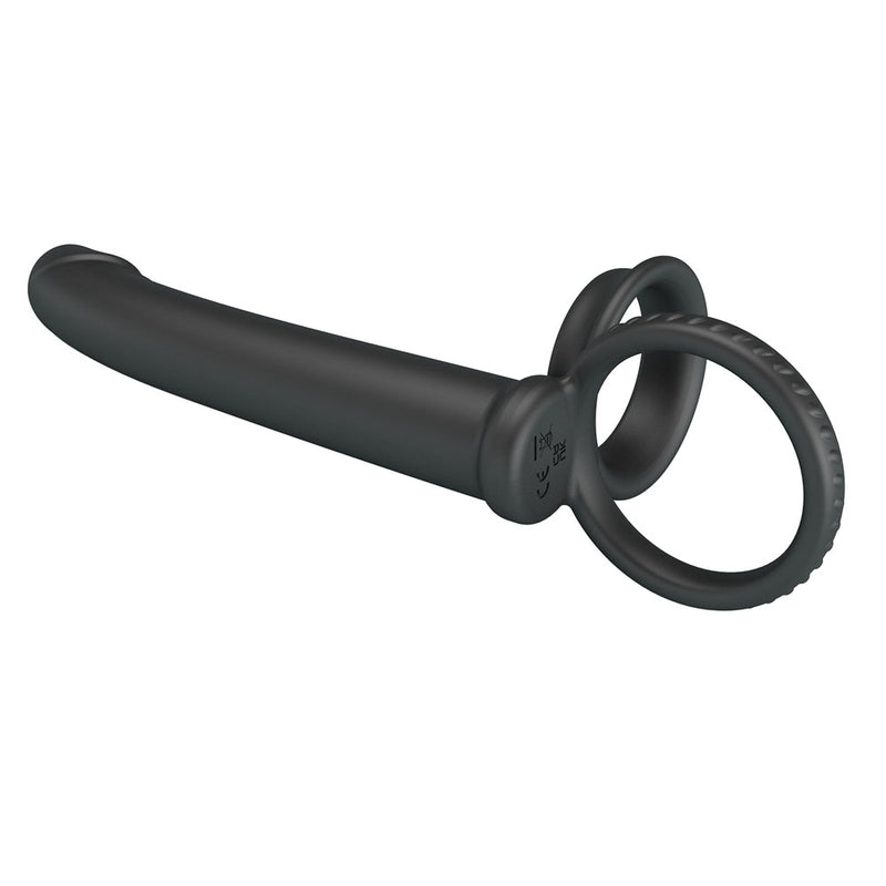 Party Up MARTIN Double Penetrator - Black Cock & Ball Rings with Double Penetrator