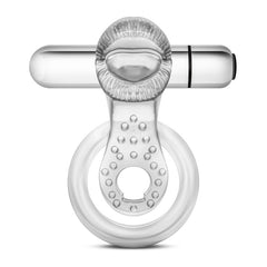 Stay Hard 10-Function Vibrating Tongue Ring - Clear Vibrating Cock & Ball Ring