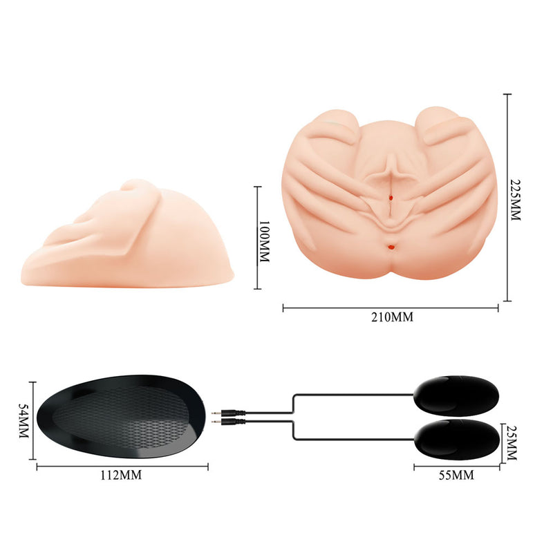 CRAZY BULL Vibrating Spread Torso - Flesh Vibrating Spread Torso Masturbator