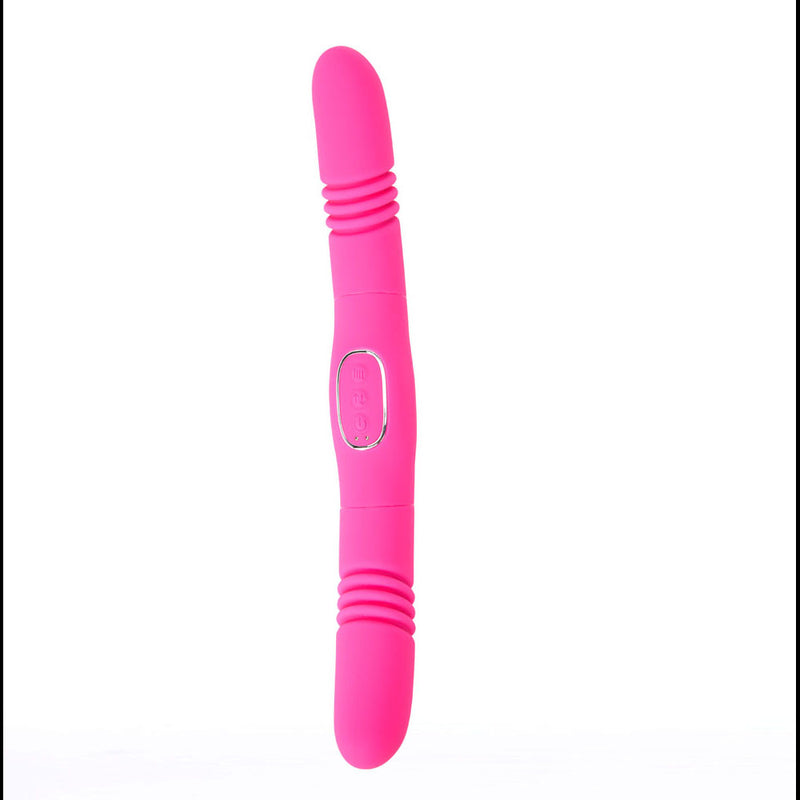 Maia ZENA - Pink - Pink 35.5 cm USB Rechargeable Dual Thrusting Double Ended Vibrator