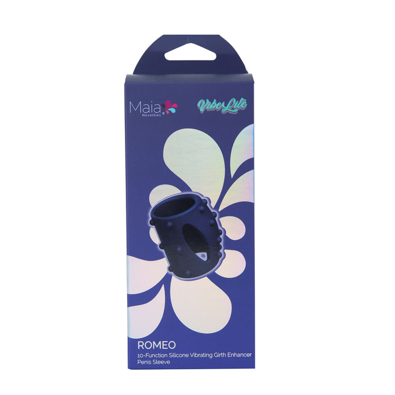 Maia ROMEO - Blue - Blue USB Rechargeable Vibrating Girth Enhancer Sleeve