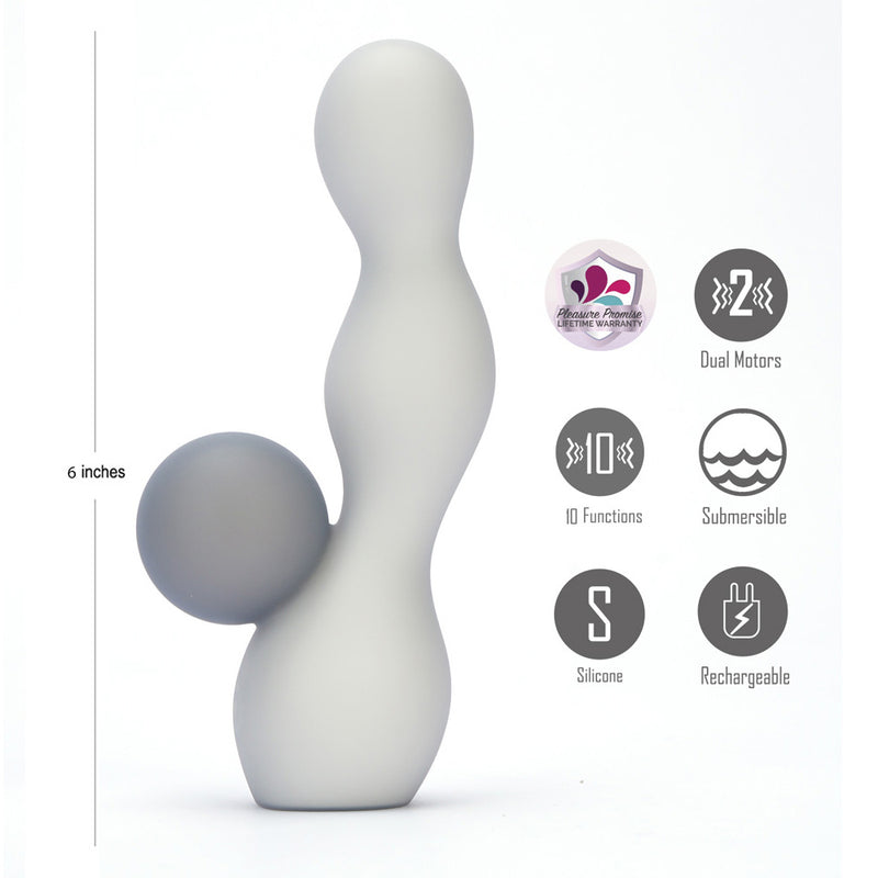 Maia PRESLEY - Grey 15.2 cm USB Rechargeable Rabbit Vibrator