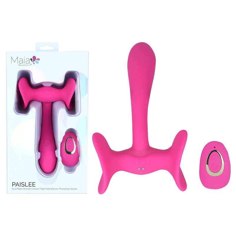 Maia PAISLEE - Pink 16.5 cm USB Rechargeable Thigh Hold Vibrator with Wireless Remote