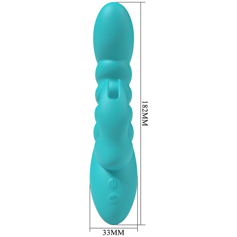 Party Up BRYNLYN - Teal - Teal 18.2 cm USB Rechargeable Rabbit Vibrator