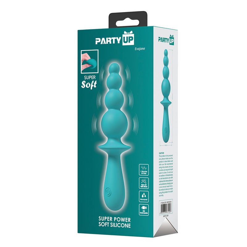 Party Up EVAJANE - Teal - Teal 17.1 cm USB Rechargeable Beaded Vibrator