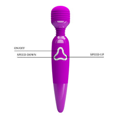 Party Up BRUCE Wand - Pink - Pink 25 cm USB Rechargeable Massage Wand