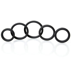 Boneyard Silicone Ring 5 Pcs Kit - Black Cock Rings - Set of 5 Sizes
