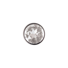 Adam & Eve Clear Gem Anal Plug - Large - Metallic 9.5 cm Large Butt Plug with Clear Gem Base
