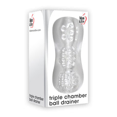 Adam & Eve Triple Chamber Ball Drainer - Clear Masturbator Sleeve