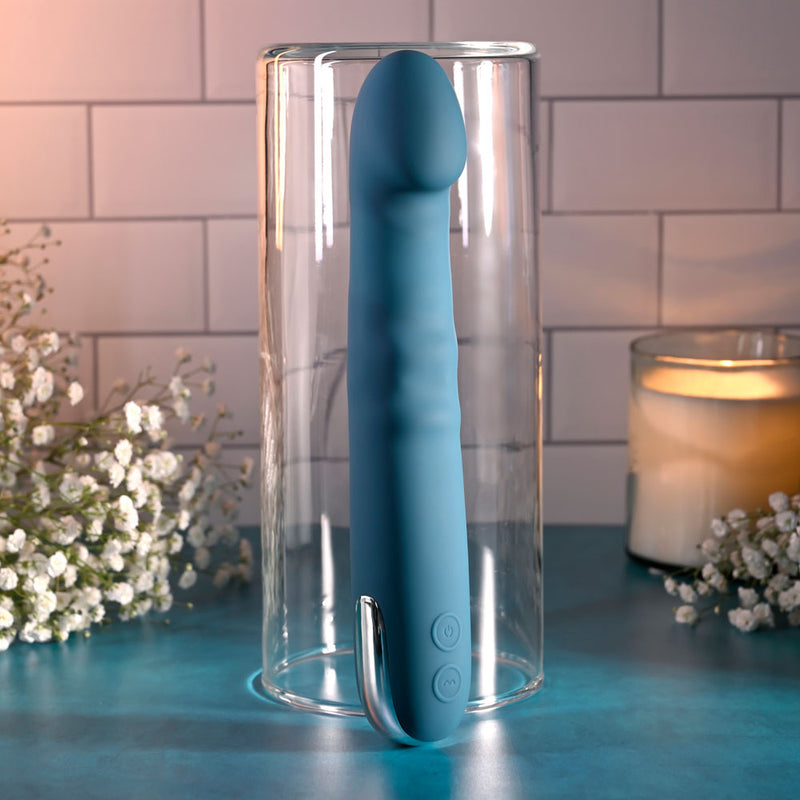 Evolved QUEEN OF ALL TRADES - Blue 22.6 cm USB Rechargeable Thrusting & Rotating Vibrator