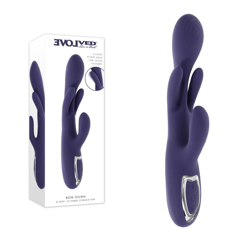 Evolved BOW DOWN - Purple USB Rechargeable Rabbit Vibrator