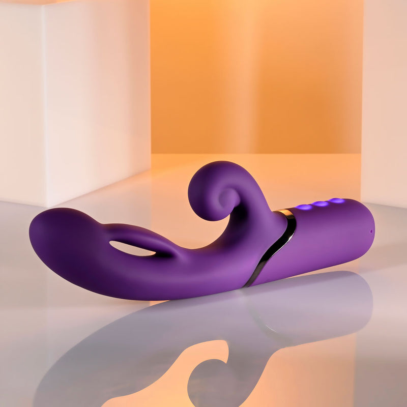 Evolved PLEASURE PUFF - Purple 24.1 cm USB Rechargeable Inflatable Rabbit Vibrator