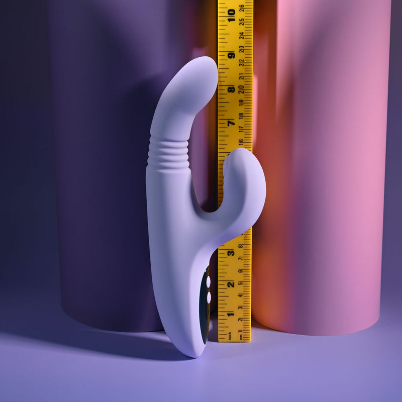 Evolved PEP TALK - Purple 23.3 cm USB Rechargeable Thrusting Vibrator with Tapping Clitoral Stimulator