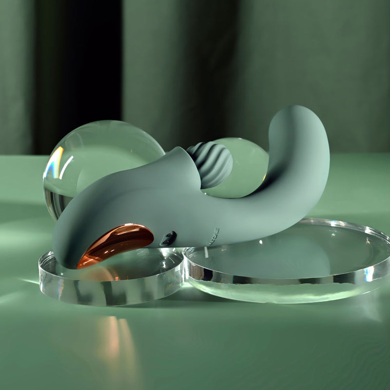 Evolved SPIRAL CHARM - Green 18 cm USB Rechargeable Rabbit Vibrator