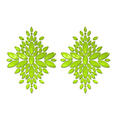 GLOW Fashion Pasties Set - Glow Green Crystals