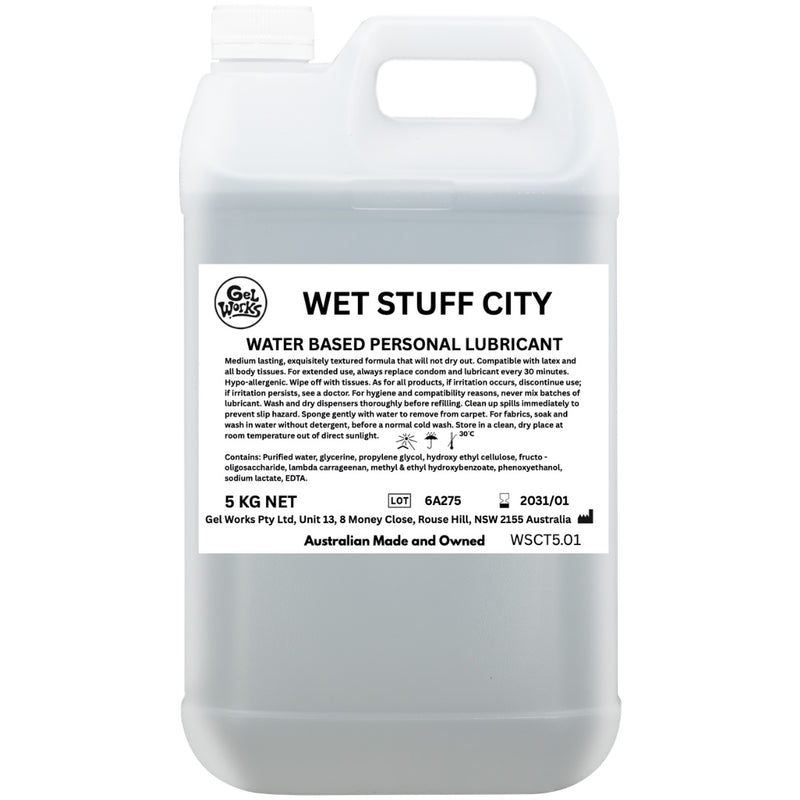 Wet Stuff City - 5kg Bottle - Water Based Lubricant - 5 kg Tube
