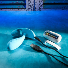 Gender X WEAR ME OUT - Blue 11.1 cm USB Rechargeable Wearable Vibrator with Wireless Remote