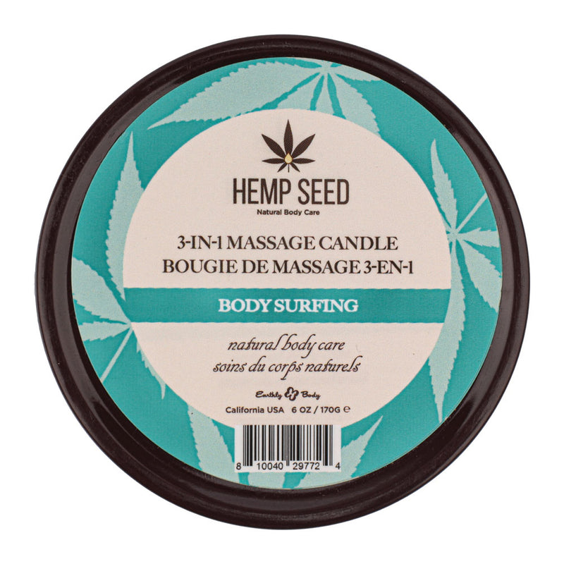 Hemp Seed 3-In-1 Massage Candle - Body Surfing (Aquatic Notes, Magnolia, Solar Florals) Scented - 170 g