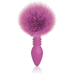 The 9's Cottontails, Ribbed Pink - Pink Butt Plug with Bunny Tail