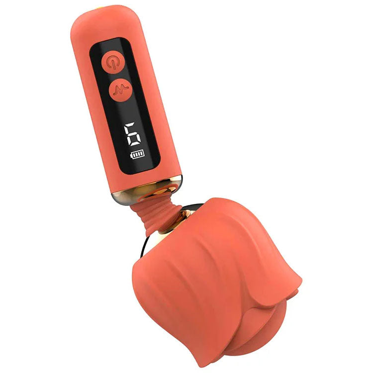 Adam & Eve RIZZY ROSE Mini Wand - Coral - Coral 12.7 cm USB Rechargeable Mini Massager Wand