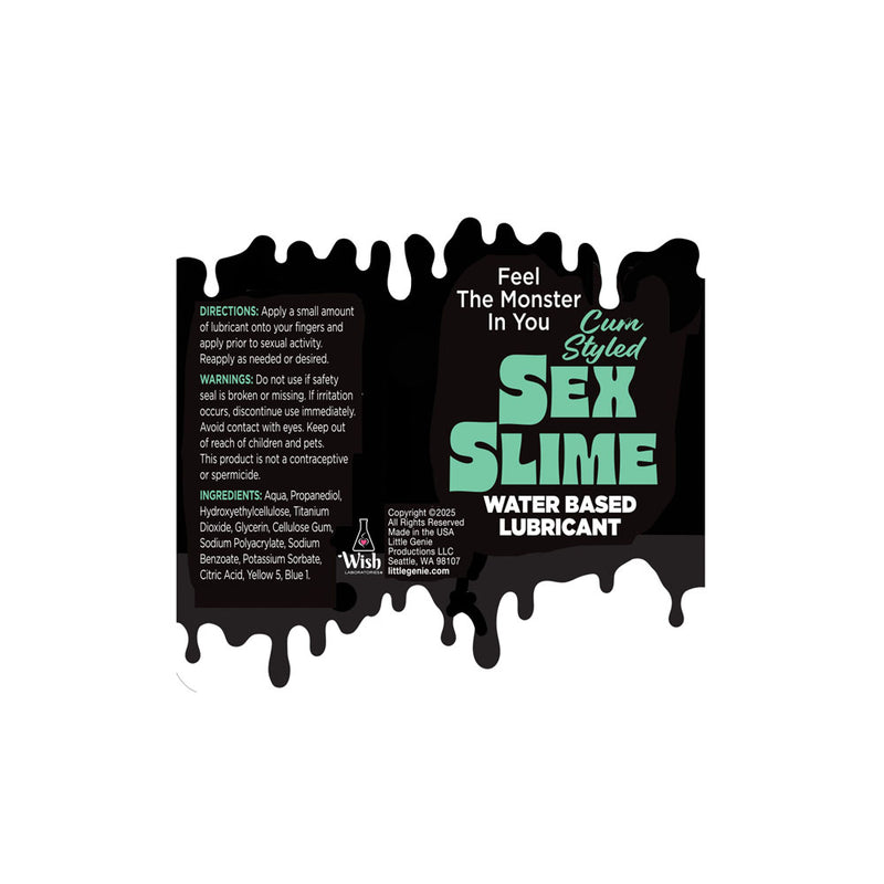 Sex Slime Cum Style Creature Lube - Green 120 ml - Green Cum Style Water Based Lubricant - 120 ml Bottle