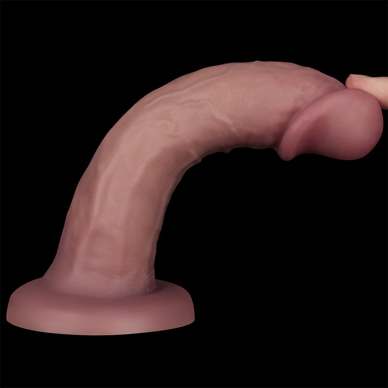 Dual Density Power Cock - 8 Inch Flesh - Flesh 20 cm USB Rechargeable Vibrating Dong