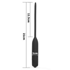 Ultimate Silicone Vibrating Urethral Dilator - Black Vibrating Urethral Sound