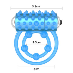 Lumino Play Vibrating Penis & Balls Ring - Glow in the Dark Blue Vibrating Cock Ring