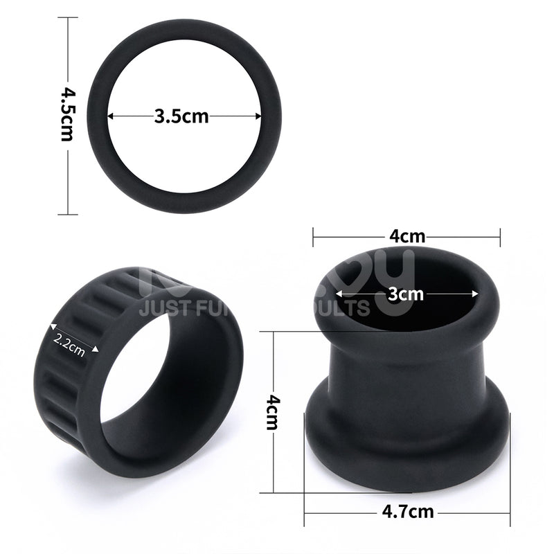 Pinnacle Pro Twin Grip Enhancer - Black Cock & Balls Ring