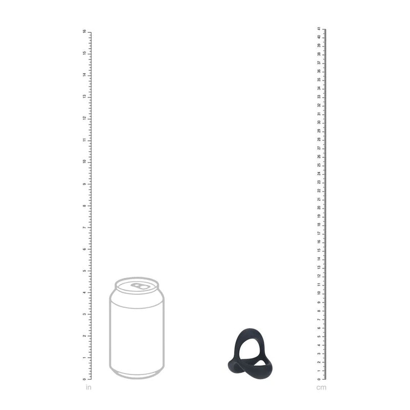 LEVELZ Tri O Ergo Silicone Cock Ring - Black - Black Cock & Balls Rings