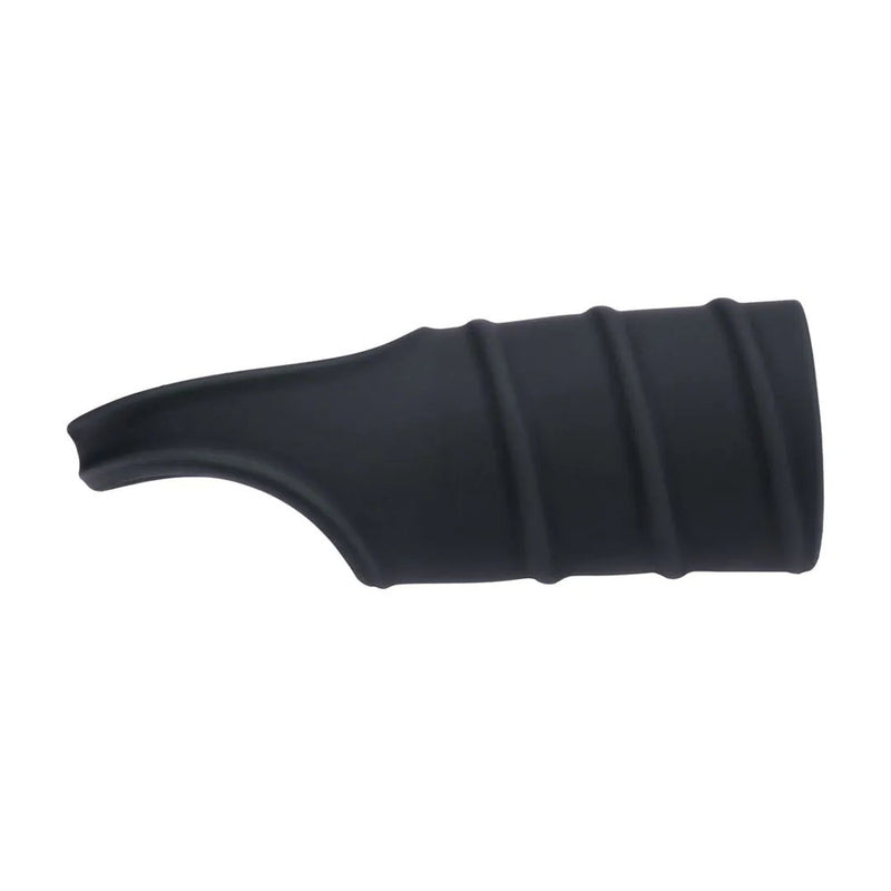 LEVELZ Silicone Cock Ring & Ribbed Sleeve - Black Cock Ring with Sleeve