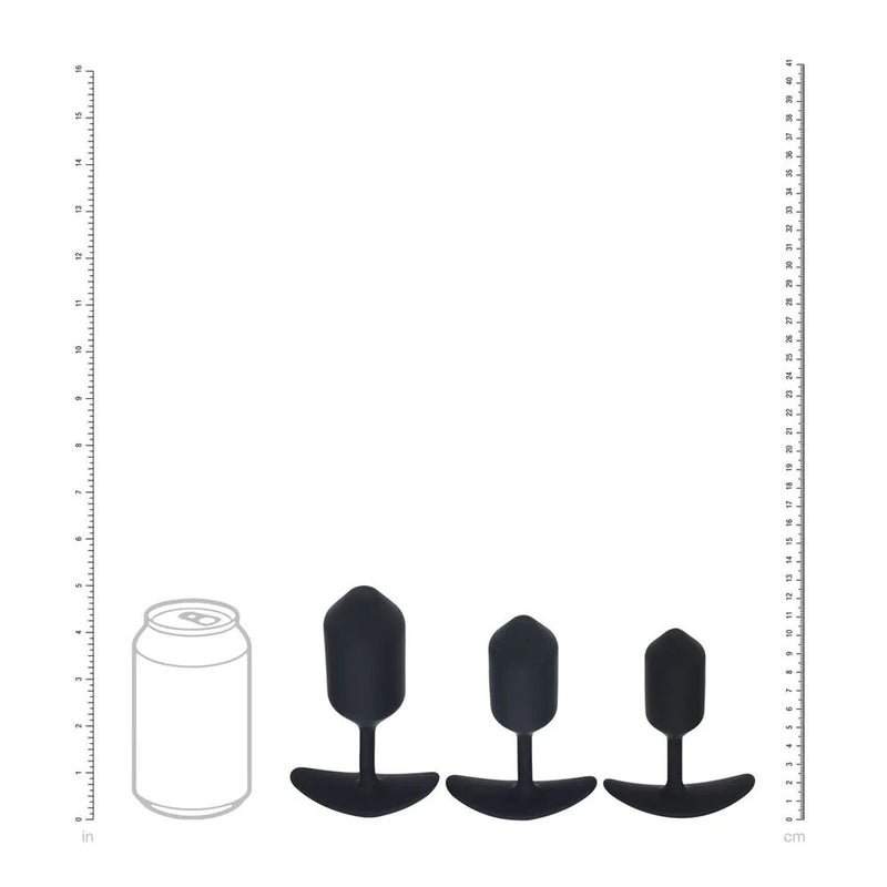 LEVELZ Silicone Weighted Anal Plug Training Set - Black Weighted Butt Plugs - Set of 3 Sizes