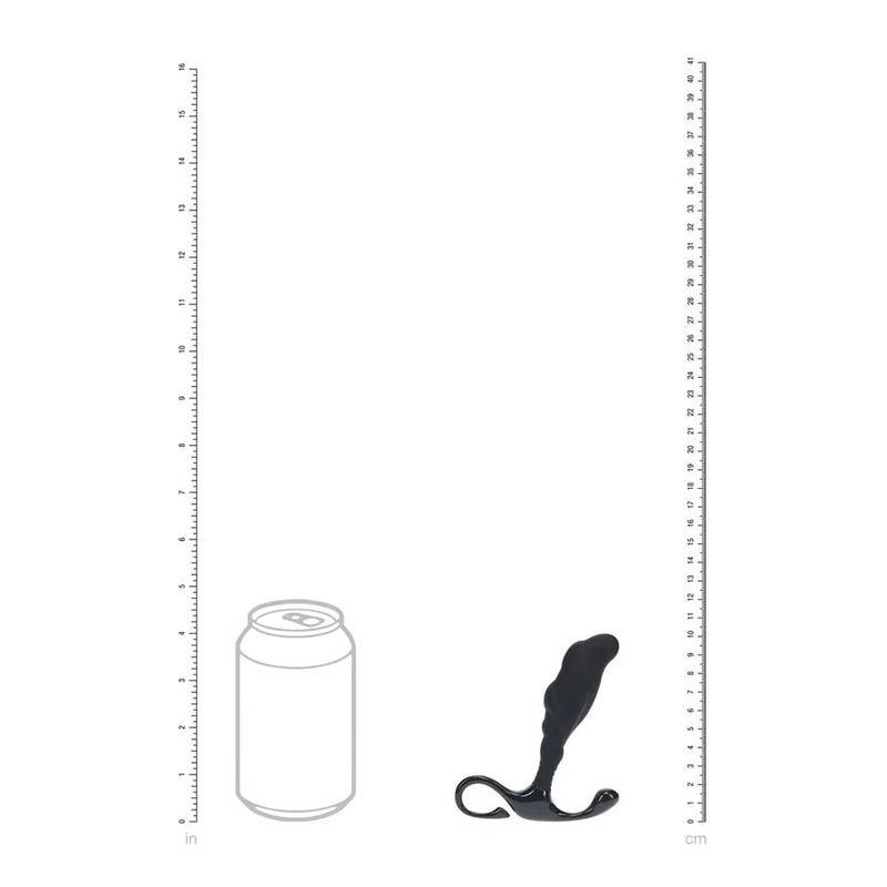 LEVELZ Rippled with Hard Loop Prostate Massager - Small - Black Small Prostate Massager