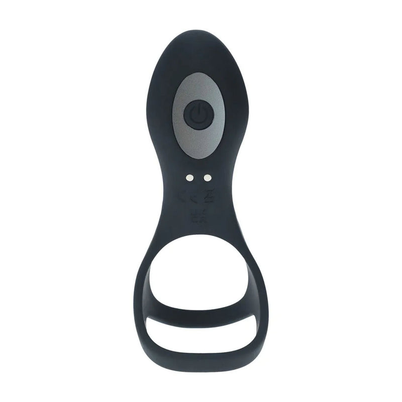 LEVELZ Vibrating Cock & Ball Ring with Shaft Loop - Black USB Rechargeable Vibrating Cock & Ball Rings