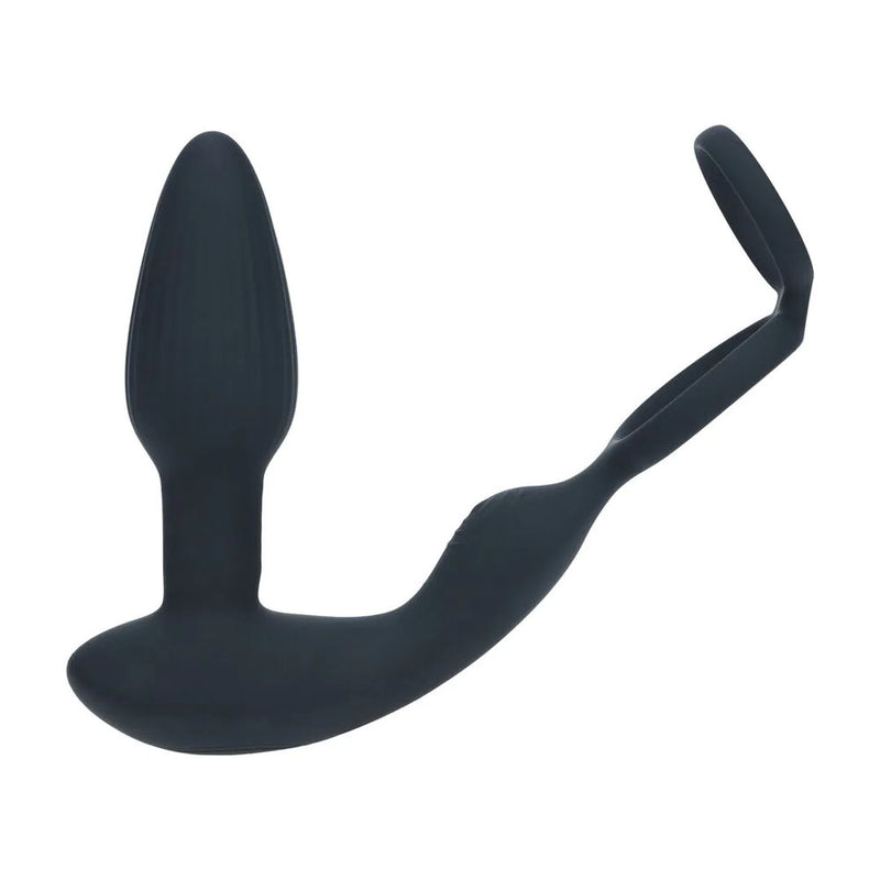 LEVELZ Dual Vibrating Prostate Stimulator with Cock Ring - Black USB Rechargeable Vibrating Butt Plug with Cock Ring