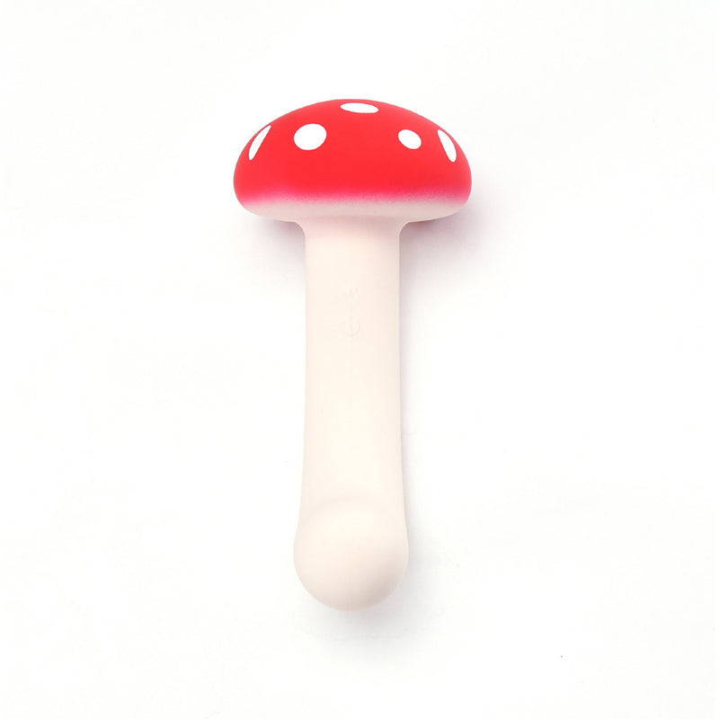 Maia ALICE - Red/White 15.2 cm USB Rechargeable Dual Vibrating Mushroom