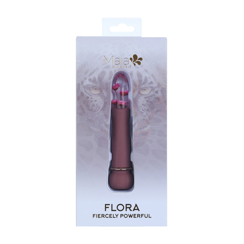 Maia FLORA - Burgundy - Burgundy 12.7 cm USB Rechargeable Powerful Bullet