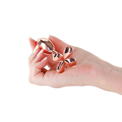 Rear Assets Clover - Rose Gold - Rose Gold 9.2 cm Metallic Butt Plug