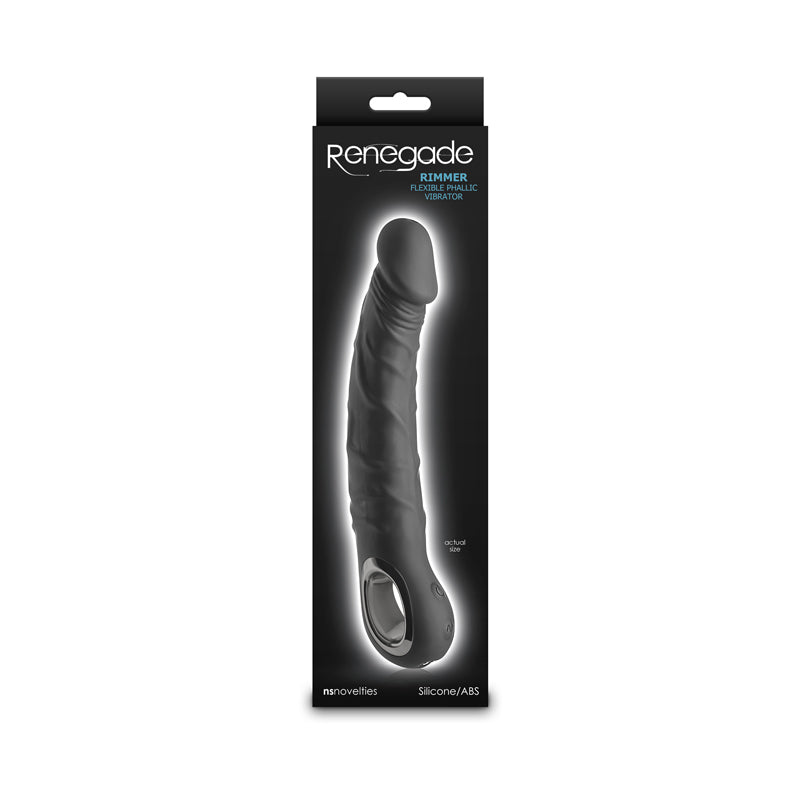 Renegade Rimmer - Black - Black 22 cm USB Rechargeable Vibrator