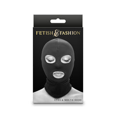 Fetish & Fashion - Eyes & Mouth Hood - Black - Black Hood