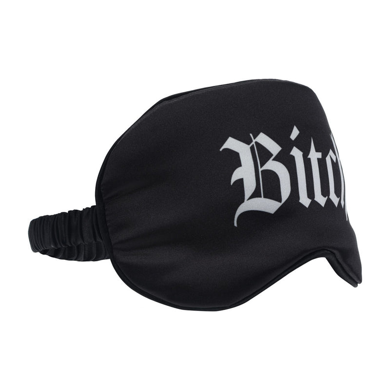 OUCH! Satin Mask - Bitch - Black Printed Eye Mask